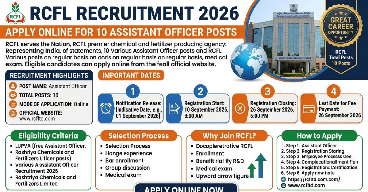 RCFL Assistant Officer Recruitment 2026